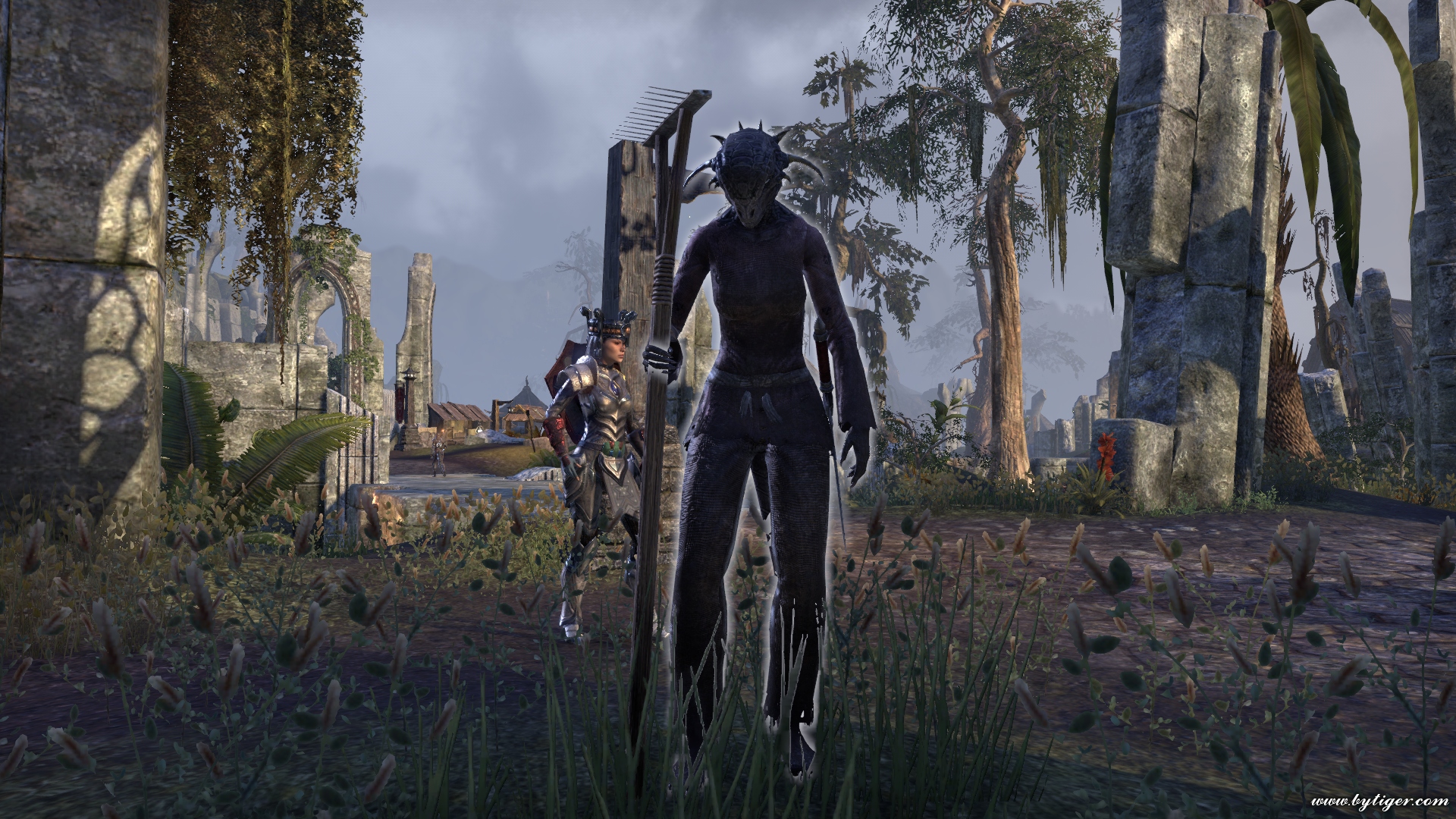 Found her on the way from Stormhold Wayshrine to Under-root Bank (From Stormhold, I offer she who is caked in mud wears a halo of bone, bright and untouched by mire).